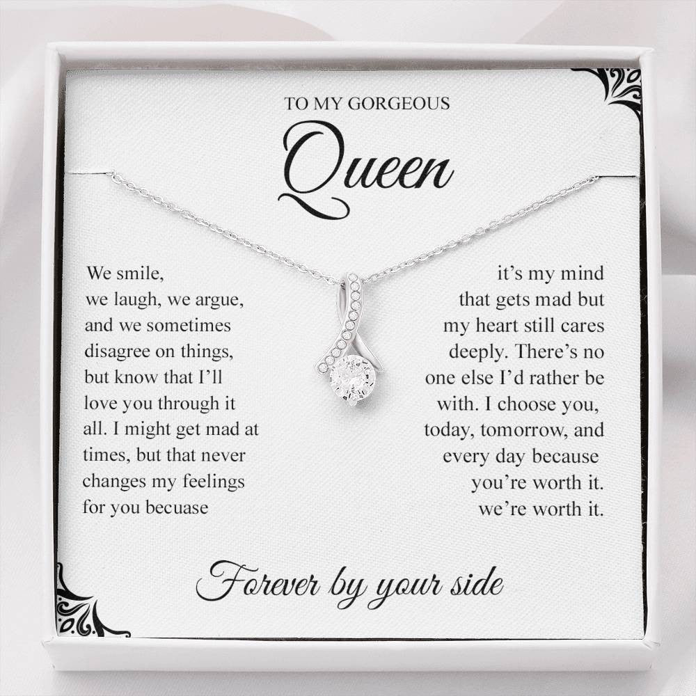 To My Gorgeous Queen, We smile - Alluring Beauty Necklace Gift For Her