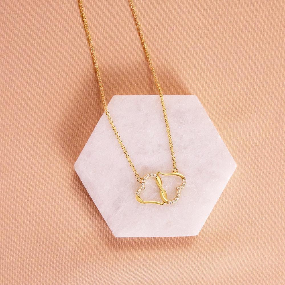 To My Grandma Nana Gfit Eternal Love 10K Solid Gold Heart Necklace Gift Set Diamonds Everlasting Love Luxury Box Gift From Him