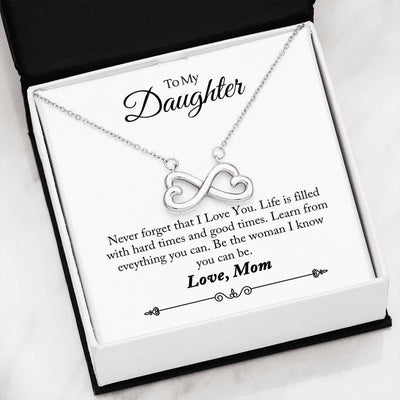 Mom & Daughter - Gift For Daughter - I Love You - Infinity Hearts Necklace Gift For Her