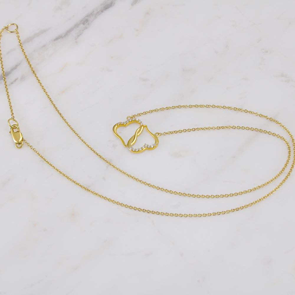 To My Grandma Nana Gfit Eternal Love 10K Solid Gold Heart Necklace Gift Set Diamonds Everlasting Love Luxury Box Gift From Him