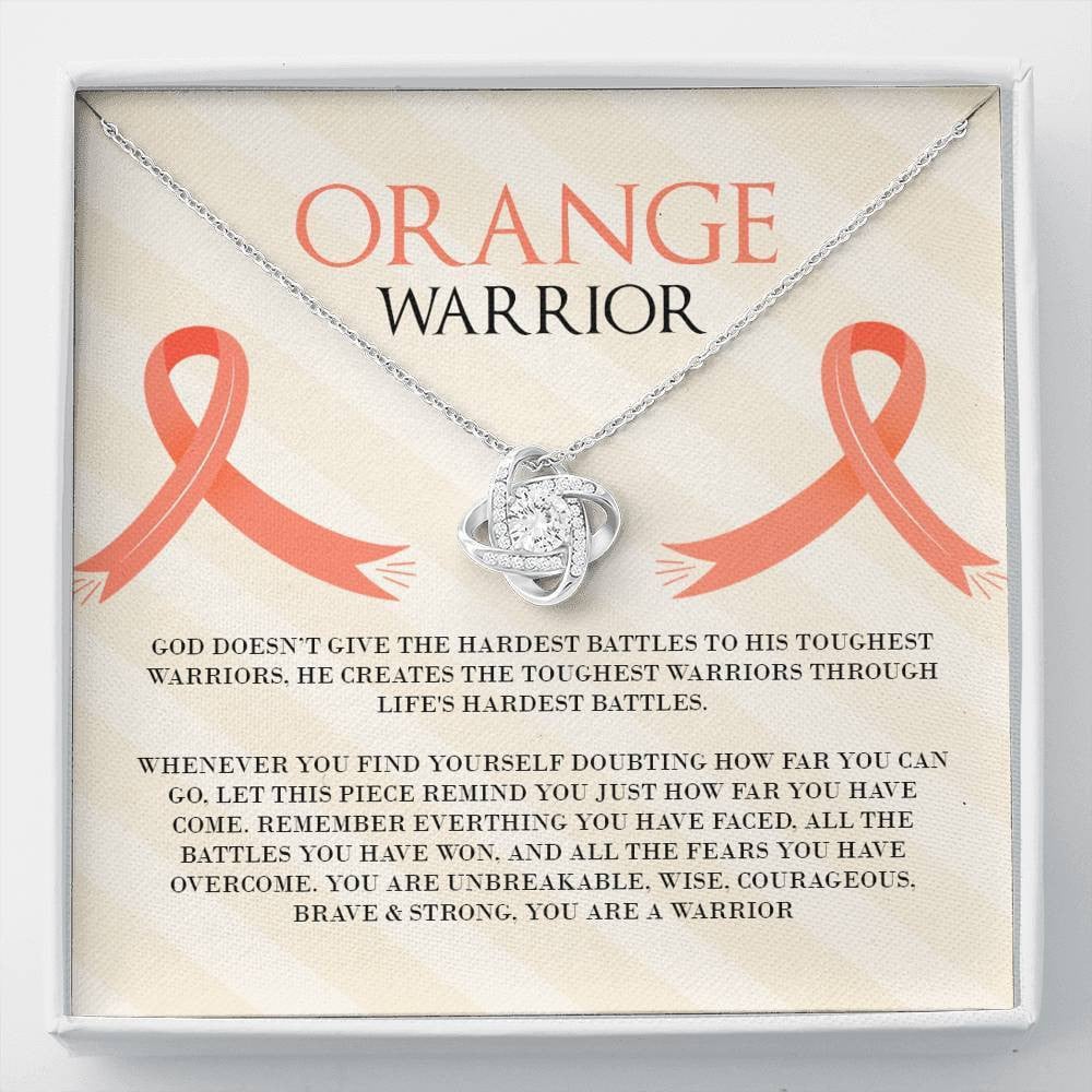 Leukemia Orange Warrior - Love Knot Necklace Luxury Birthday Gift For Her