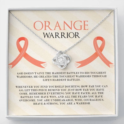 Leukemia Orange Warrior - Love Knot Necklace Luxury Birthday Gift For Her
