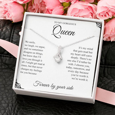 To My Gorgeous Queen, We smile - Alluring Beauty Necklace Gift For Her