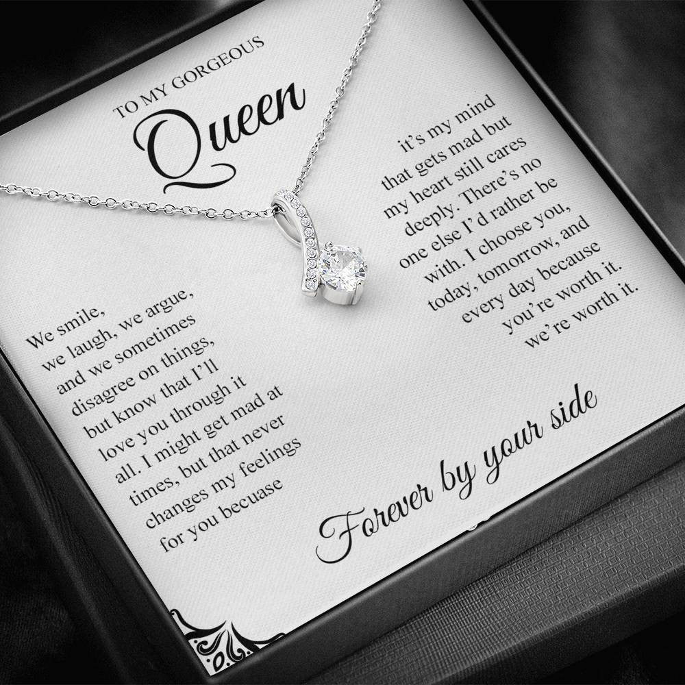 To My Gorgeous Queen, We smile - Alluring Beauty Necklace Gift For Her