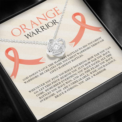 Leukemia Orange Warrior - Love Knot Necklace Luxury Birthday Gift For Her