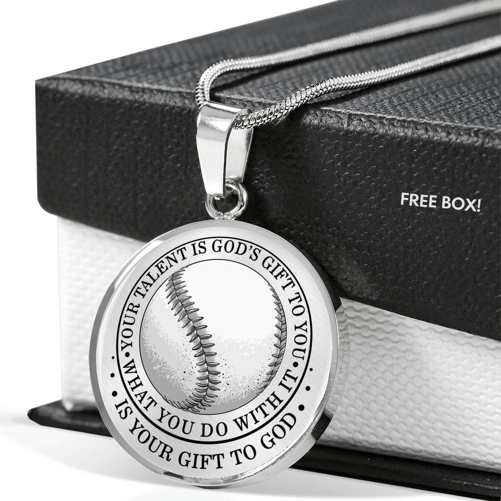 Baseball Player Sports Lover Circle Necklace - Luxury Circle Pendant Necklace Perfect Gift Idea For Her/Him