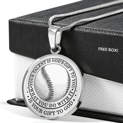 Baseball Player Sports Lover Circle Necklace - Luxury Circle Pendant Necklace Perfect Gift Idea For Her/Him