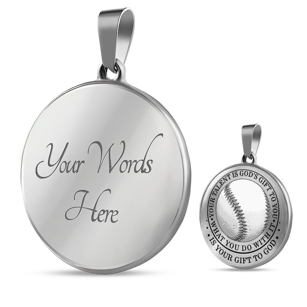 Baseball Player Sports Lover Circle Necklace - Luxury Circle Pendant Necklace Perfect Gift Idea For Her/Him