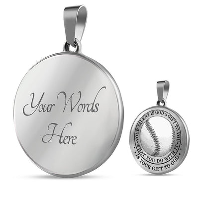 Baseball Player Sports Lover Circle Necklace - Luxury Circle Pendant Necklace Perfect Gift Idea For Her/Him