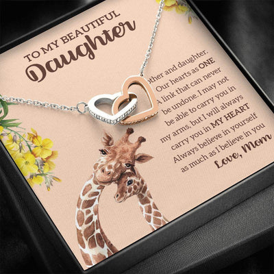 Interlocking Hearts Necklace, Gift for Daughter, Our Hearts As One