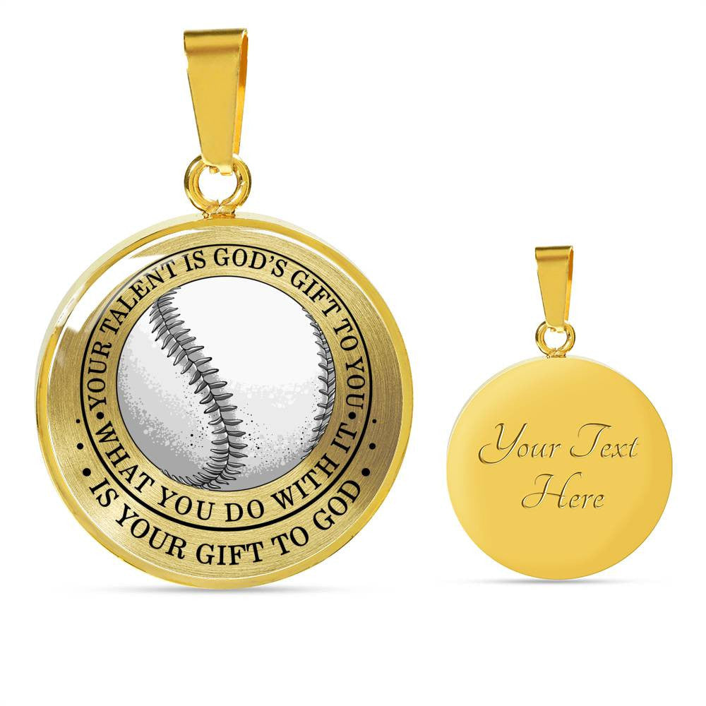 Baseball Player Sports Lover Circle Necklace - Luxury Circle Pendant Necklace Perfect Gift Idea For Her/Him