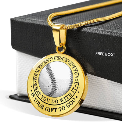 Baseball Player Sports Lover Circle Necklace - Luxury Circle Pendant Necklace Perfect Gift Idea For Her/Him