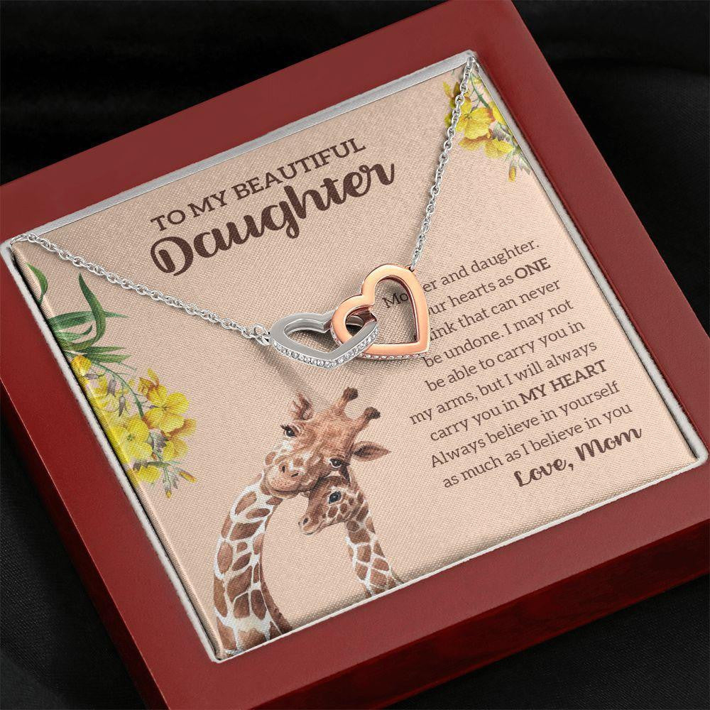 Interlocking Hearts Necklace, Gift for Daughter, Our Hearts As One
