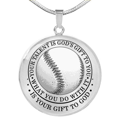 Baseball Player Sports Lover Circle Necklace - Luxury Circle Pendant Necklace Perfect Gift Idea For Her/Him