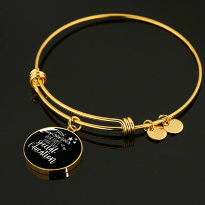 Meanful Gift Special Education Teacher Bracelet - Luxury Circle Bangle Bracelet Gift Idea