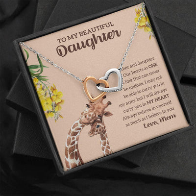 Interlocking Hearts Necklace, Gift for Daughter, Our Hearts As One