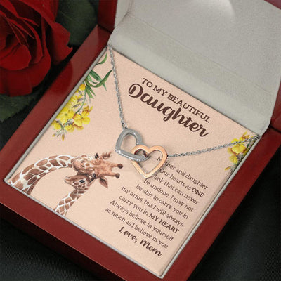 Interlocking Hearts Necklace, Gift for Daughter, Our Hearts As One