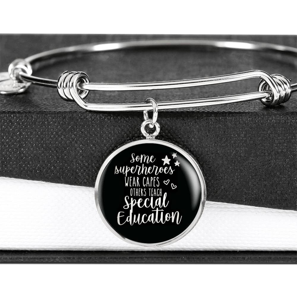 Meanful Gift Special Education Teacher Bracelet - Luxury Circle Bangle Bracelet Gift Idea
