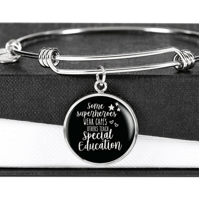 Meanful Gift Special Education Teacher Bracelet - Luxury Circle Bangle Bracelet Gift Idea