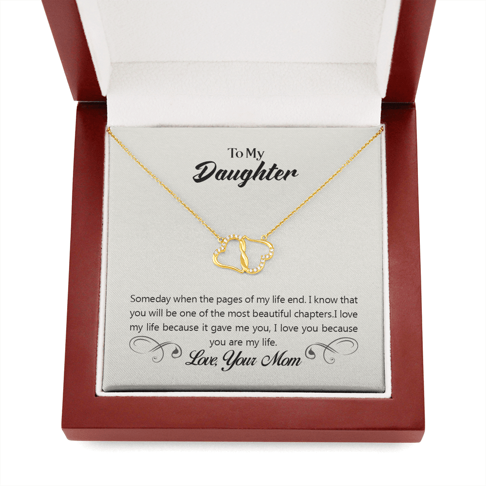 Mom To Daughter Someday Eternal Love 10K Solid Gold Heart Necklace Gift Set Diamonds Everlasting Love Luxury Box Gift From Him