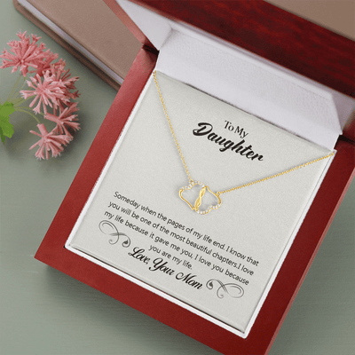 Mom To Daughter Someday Eternal Love 10K Solid Gold Heart Necklace Gift Set Diamonds Everlasting Love Luxury Box Gift From Him