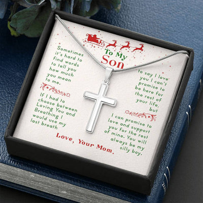 Christmas Gift For Son - Love Message From Mom - Cross Necklace