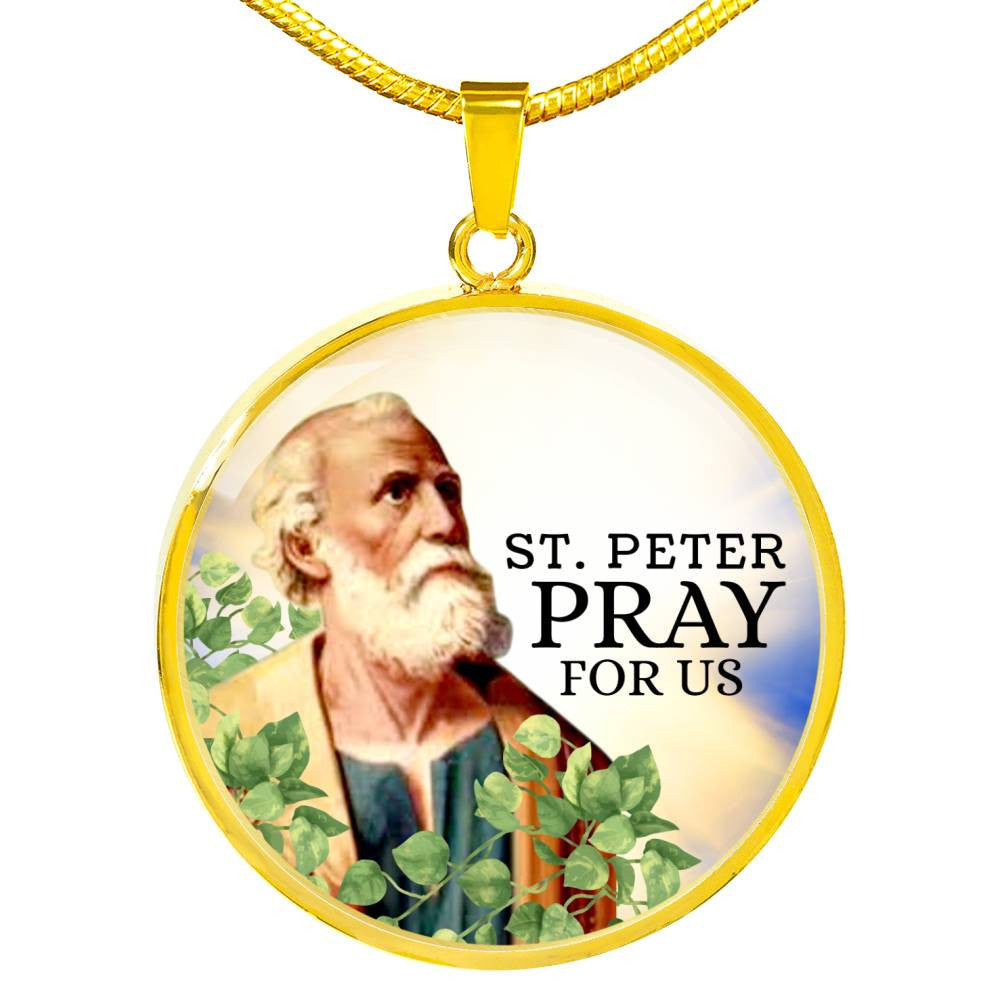 Catholic St. Peter Circle Necklace  - Luxury Circle Pendant Necklace Perfect Gift Idea For Her/Him