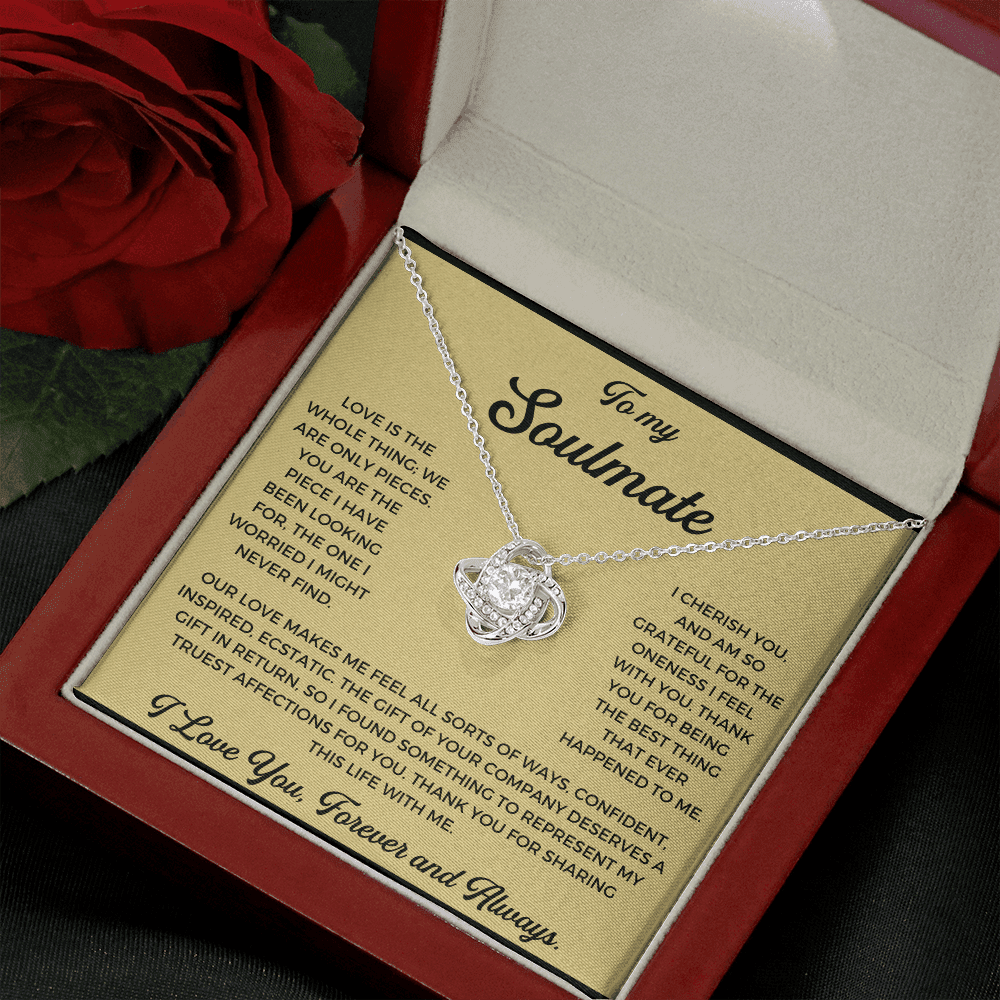 To My Soulmate - Thank You Gift - Love Knot Necklace Gift For Her