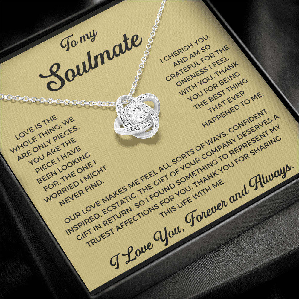 To My Soulmate - Thank You Gift - Love Knot Necklace Gift For Her