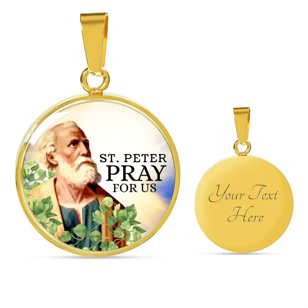 Catholic St. Peter Circle Necklace  - Luxury Circle Pendant Necklace Perfect Gift Idea For Her/Him