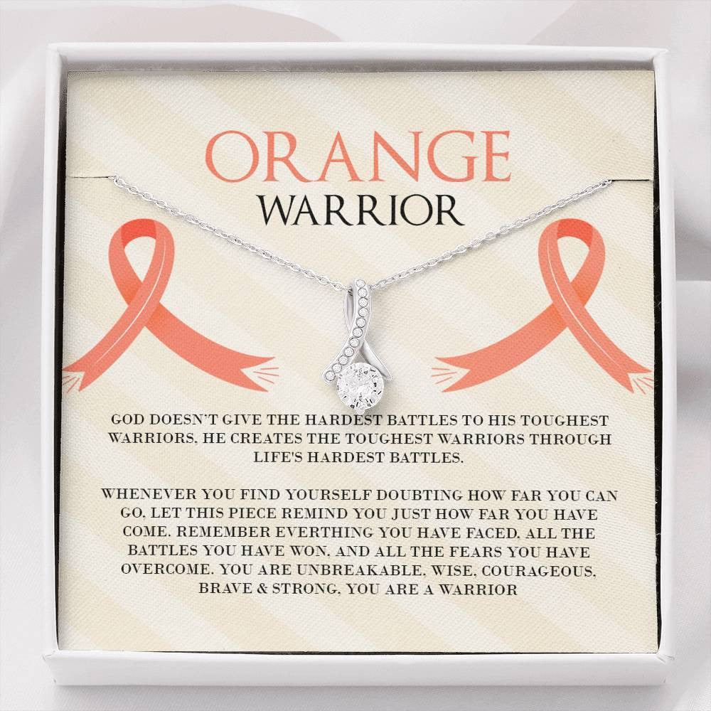 Orange Warrior Ribbon - Alluring Beauty Necklace Gift For Her