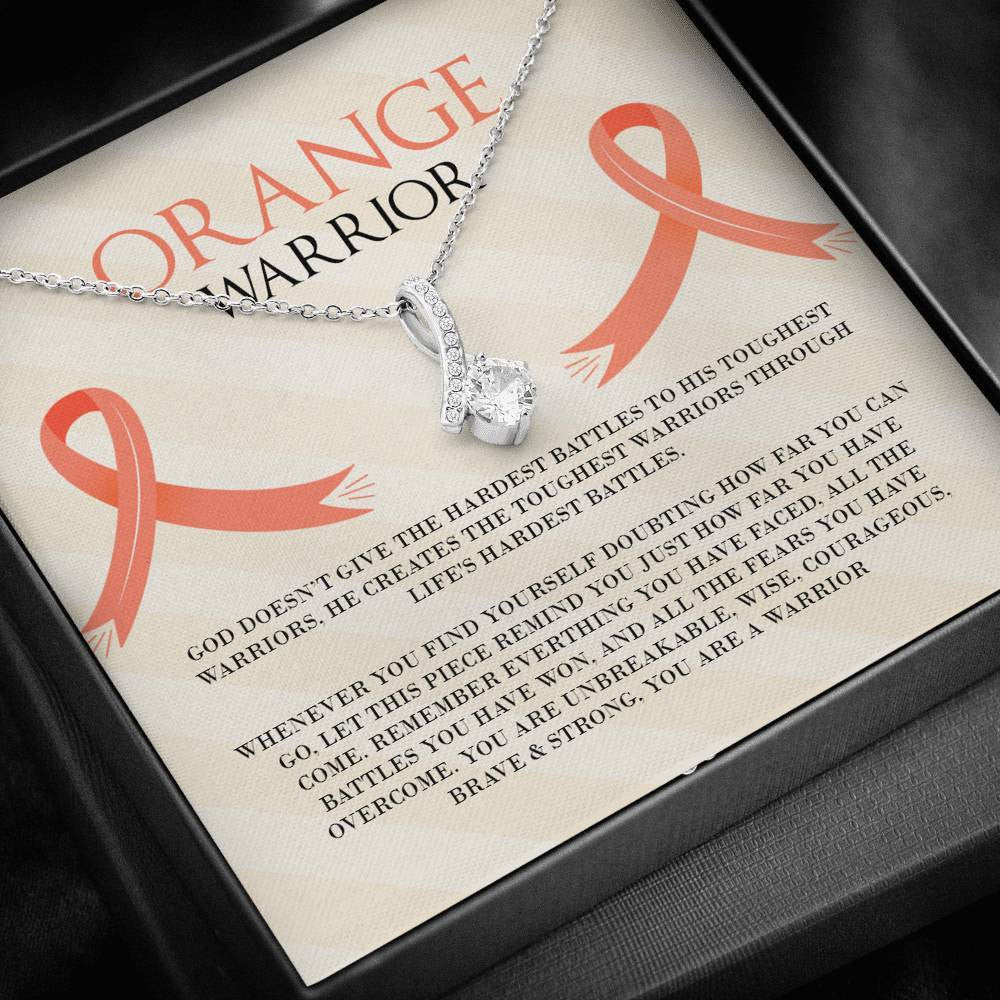 Orange Warrior Ribbon - Alluring Beauty Necklace Gift For Her