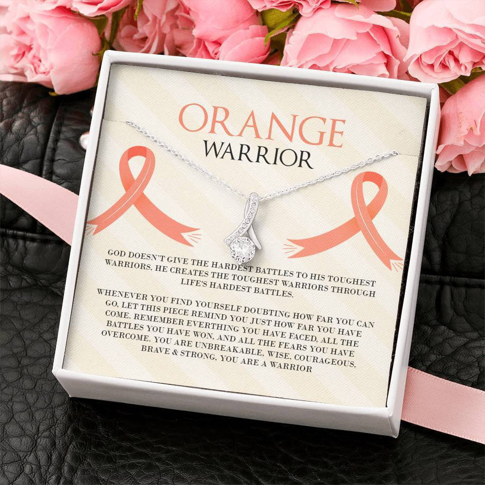 Orange Warrior Ribbon - Alluring Beauty Necklace Gift For Her