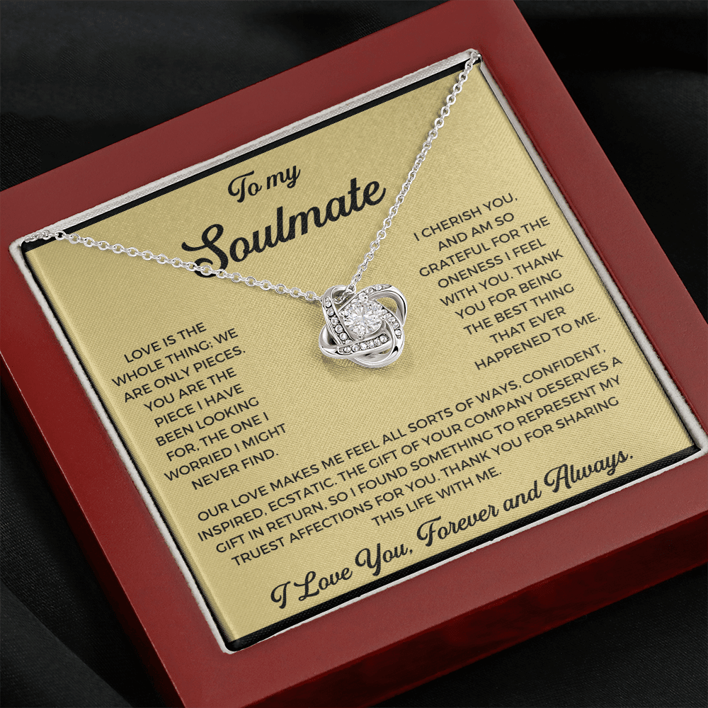 To My Soulmate - Thank You Gift - Love Knot Necklace Gift For Her