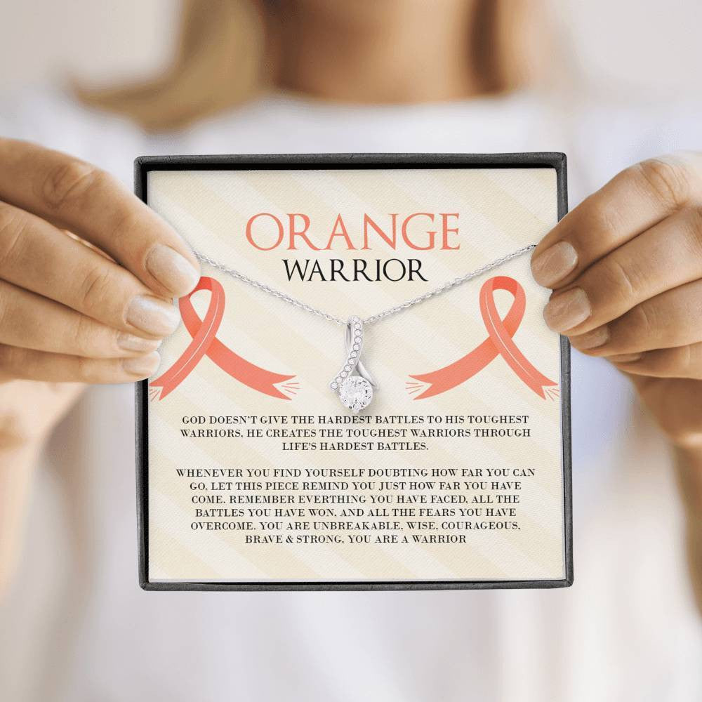 Orange Warrior Ribbon - Alluring Beauty Necklace Gift For Her