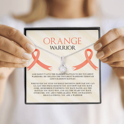 Orange Warrior Ribbon - Alluring Beauty Necklace Gift For Her
