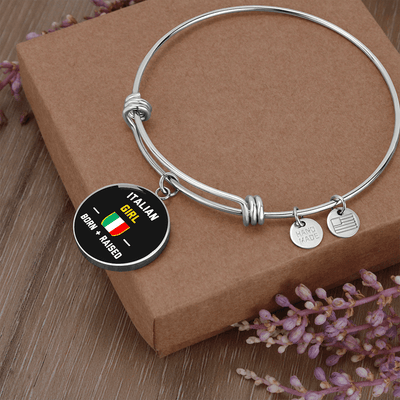 Italian Girl Born - Luxury Circle Bangle Bracelet Gift Idea