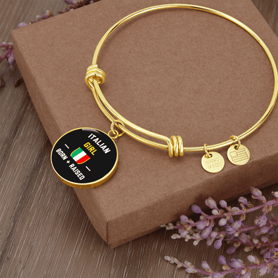 Italian Girl Born - Luxury Circle Bangle Bracelet Gift Idea