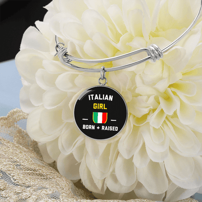 Italian Girl Born - Luxury Circle Bangle Bracelet Gift Idea
