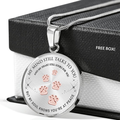 Pet Paws Steps To Heaven Necklace - Pet Memorial Gift - Luxury Circle Pendant Necklace Perfect Gift Idea For Her/Him