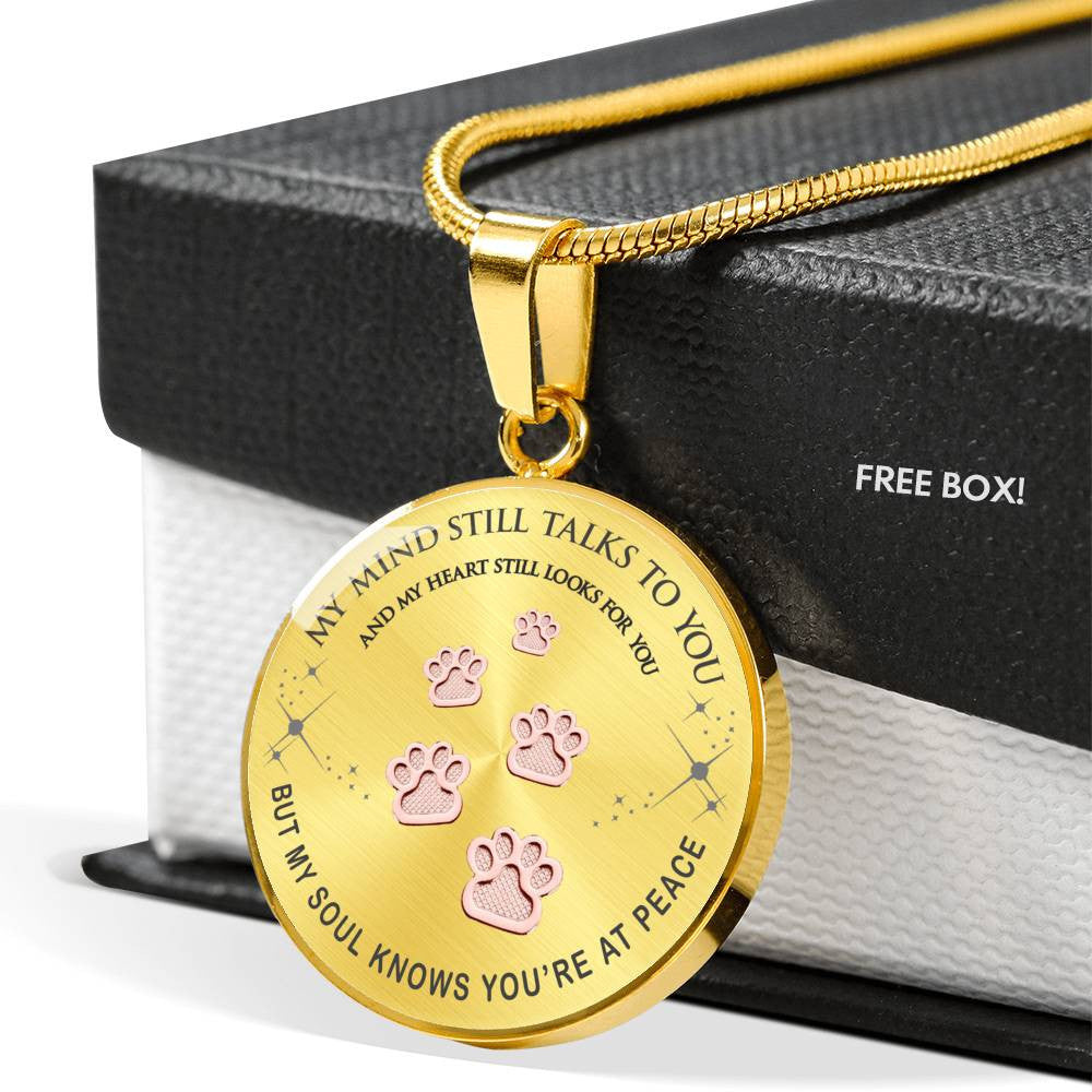 Pet Paws Steps To Heaven Necklace - Pet Memorial Gift - Luxury Circle Pendant Necklace Perfect Gift Idea For Her/Him
