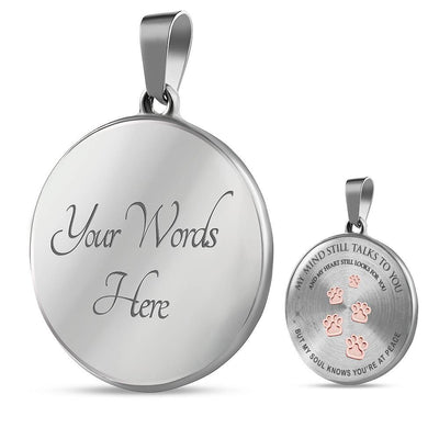 Pet Paws Steps To Heaven Necklace - Pet Memorial Gift - Luxury Circle Pendant Necklace Perfect Gift Idea For Her/Him