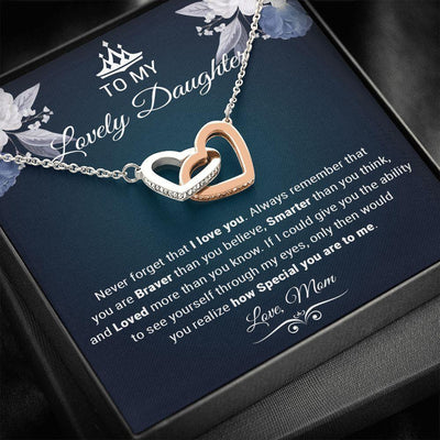 Interlocking Hearts Necklace, Gift for Daughter, How Special You Are To Me