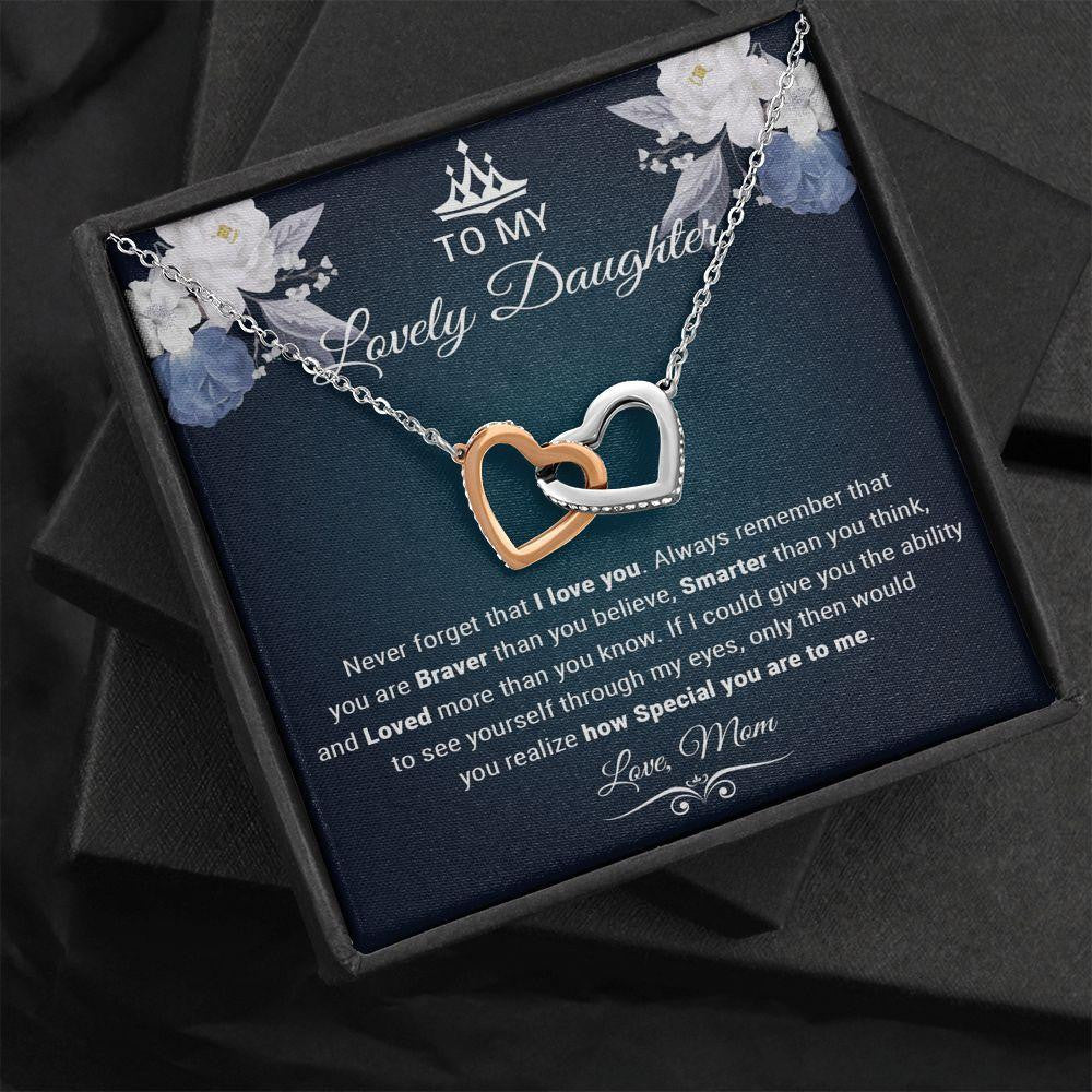 Interlocking Hearts Necklace, Gift for Daughter, How Special You Are To Me
