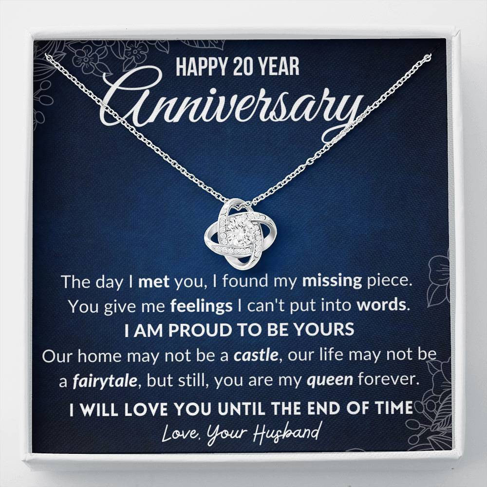 20th Anniversary Gift For Wife, 20th Wedding Anniversary Gift For Wife Love Knot Necklace