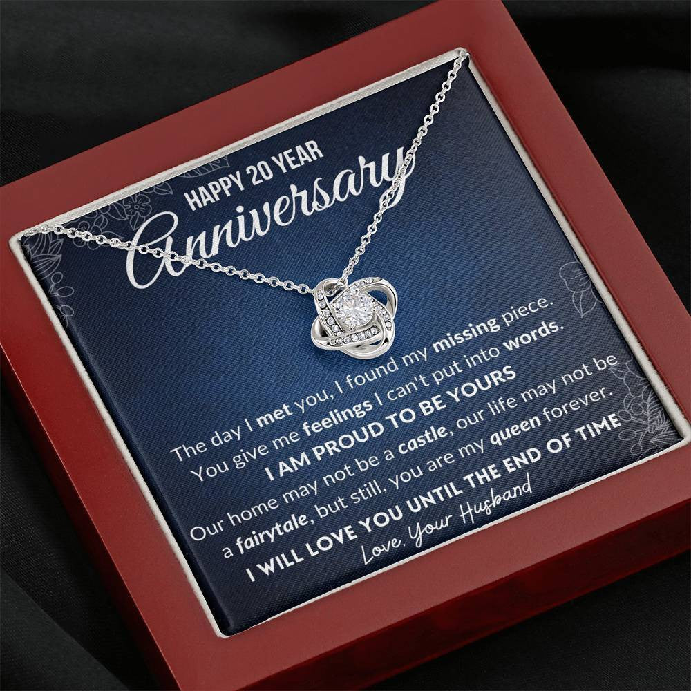 20th Anniversary Gift For Wife, 20th Wedding Anniversary Gift For Wife Love Knot Necklace