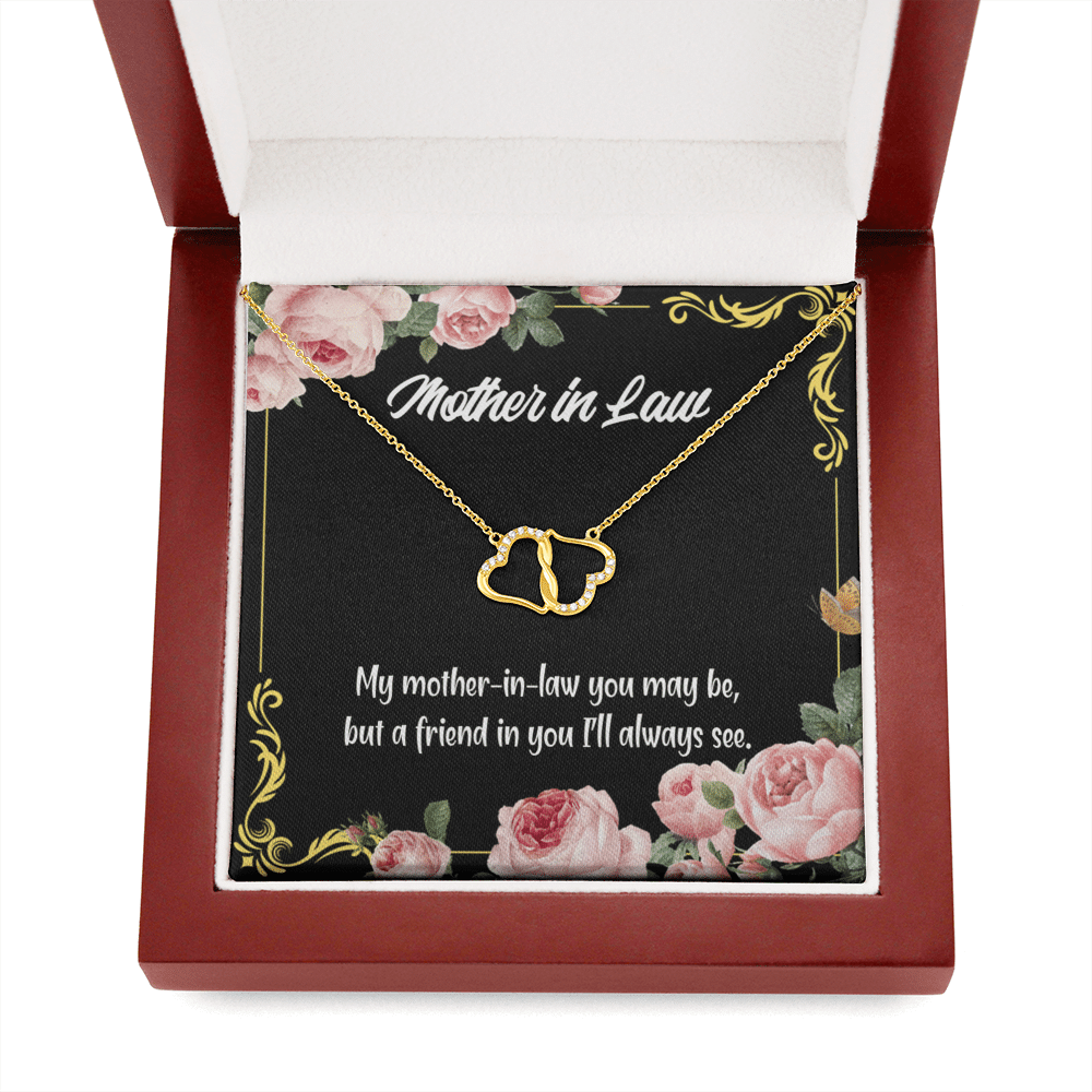 To My Mother-In-Law Mother-In-Law And Friend Eternal Love 10K Solid Gold Heart Necklace Gift Set Diamonds Everlasting Love Luxury Box Gift From Him