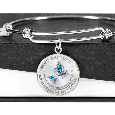 My Mind Still Talks To You - Butterfly Luxury Bangle? - Luxury Circle Bangle Bracelet Gift Idea