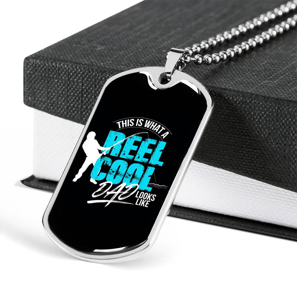 Dad Gift For Father Day - Reel Cool - Dog Tag Necklace