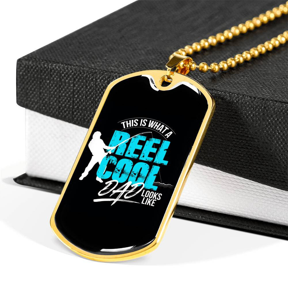 Dad Gift For Father Day - Reel Cool - Dog Tag Necklace